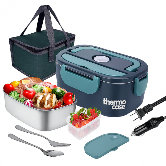 Kit Lonchera Eléctrica Portátil | ThermoCase + Bolsa Térmica de Transporte de Regalo